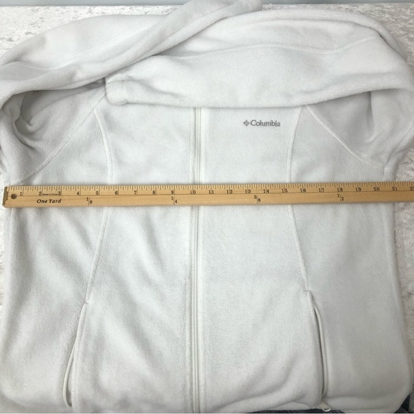 Columbia Full Zip Fleece white Jacket Women's Size L - Picture 8 of 9